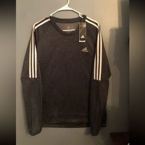 adidas Gray Crewneck Sweatshirt with White Tag Detail
